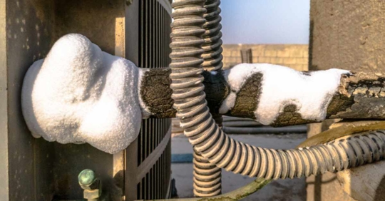 Ice formation on the AC compressor pipe